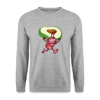 Red ant with an avocado - Unisex Sweatshirt - salt & pepper - Front - Alina (178cm) & Michal (187cm)