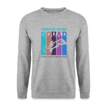 Crested Gecko Squad Funny Lizard Wildlife Reptiles - Unisex Sweatshirt - salt & pepper - Front - Alina (178cm) & Michal (187cm)