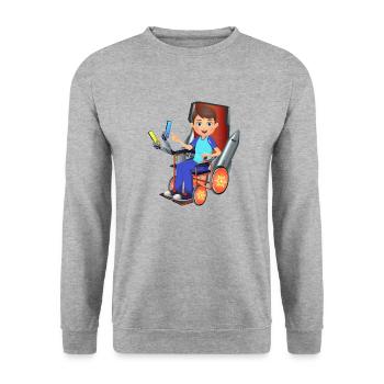Wheelchair Hero - Unisex Sweatshirt - salt & pepper - Front - Alina (178cm) & Michal (187cm)