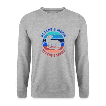 Otters ironisches Sprichwort Musiker Musikschule - Unisex Pullover - Weißgrau meliert - Vorne - Alina (178cm) & Michal (187cm)