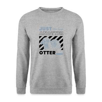 Anotter Otter Ironisches niedliches - Unisex Pullover - Weißgrau meliert - Vorne - Alina (178cm) & Michal (187cm)