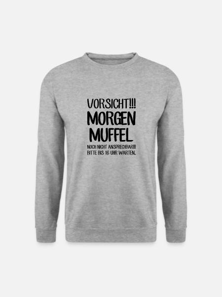 Morgenmuffel - Noch nicht ansprechen Bitte warten - Unisex Pullover - Weißgrau meliert