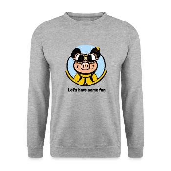 S’amuser avec le cochon - Sweat-shirt Unisexe - gris chiné - Devant - Alina (178cm) & Michal (187cm)