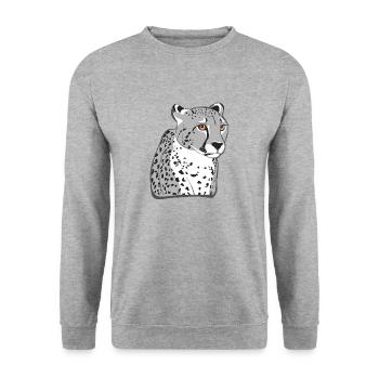 Guépard - Sweat-shirt Unisexe - gris chiné - Devant - Alina (178cm) & Michal (187cm)