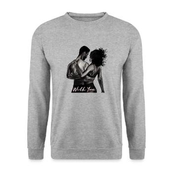 With You - Unisex Sweatshirt - salt & pepper - Front - Alina (178cm) & Michal (187cm)