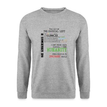Radical or just human? - Unisex Sweatshirt - salt & pepper - Front - Alina (178cm) & Michal (187cm)