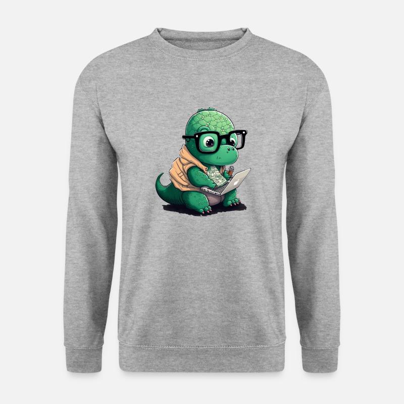 Cute Dino Who Programs - Unisex Sweatshirt - salt & pepper