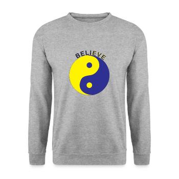 Croire - Sweat-shirt Unisexe - gris chiné - Devant - Alina (178cm) & Michal (187cm)