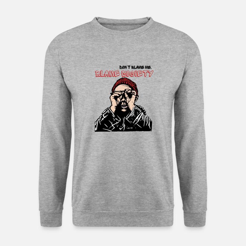 Blame Society! - Unisex Pullover - Weißgrau meliert