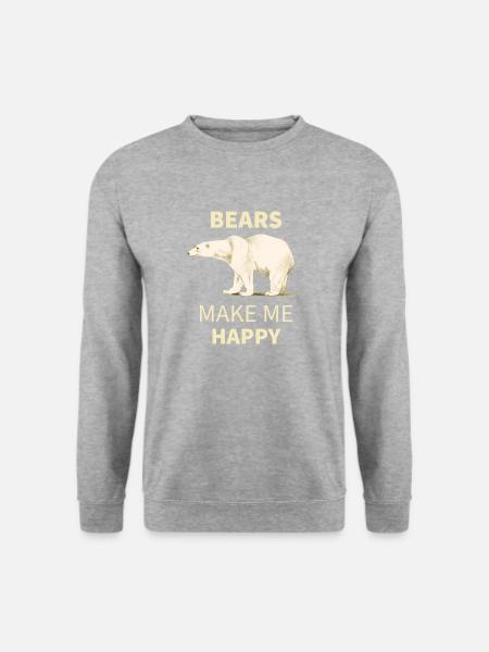 Bjørne gør mig glad isbjørn - Unisex sweater - hvidgrå meleret