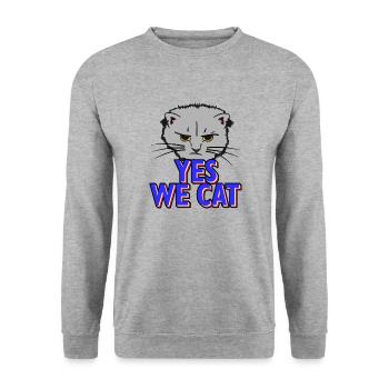 Oui nous chat - oui nous pouvons - Sweat-shirt Unisexe - gris chiné - Devant - Alina (178cm) & Michal (187cm)