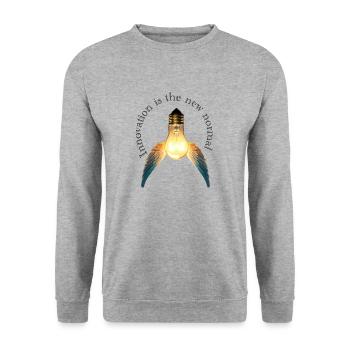 Innovation is the new normal (World Creativity Day) - Unisex Sweatshirt - salt & pepper - Front - Alina (178cm) & Michal (187cm)