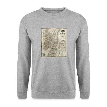 New York, 1840 - Sweat-shirt Unisexe - gris chiné - Devant - Alina (178cm) & Michal (187cm)