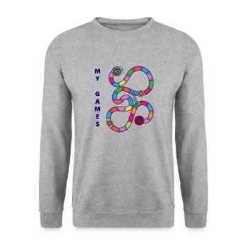 Boardgame Chess Backgammon Game Night - Unisex Sweatshirt - salt & pepper - Front - Alina (178cm) & Michal (187cm)