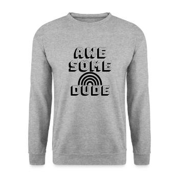 Awesome Dude - Unisex Sweatshirt - salt & pepper - Front - Alina (178cm) & Michal (187cm)