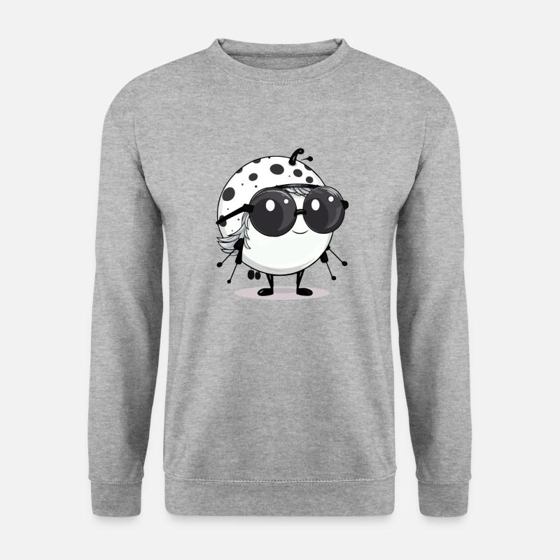 Ali Marienkäfer - Unisex Pullover - Weißgrau meliert