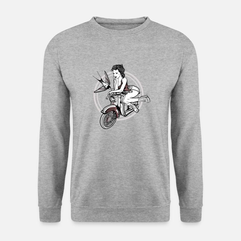 Schwalbe Lady // Illustration - Unisex Pullover - Weißgrau meliert