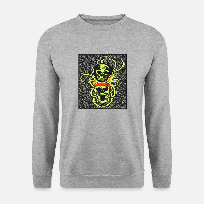 Abstract Skulls - Unisex Pullover - Weißgrau meliert
