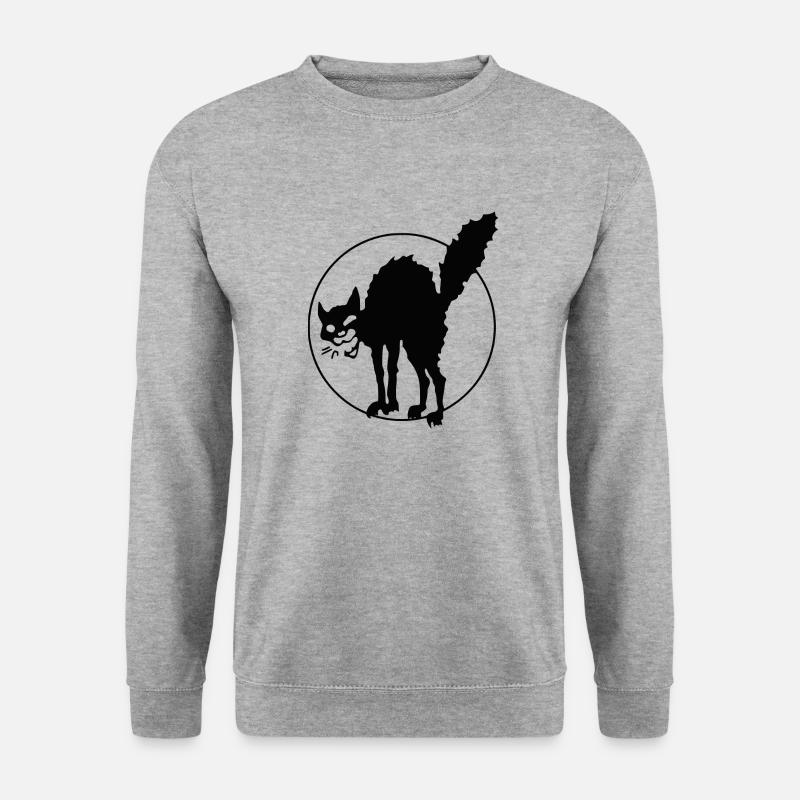 Anarchie-Katze - Unisex Pullover - Weißgrau meliert