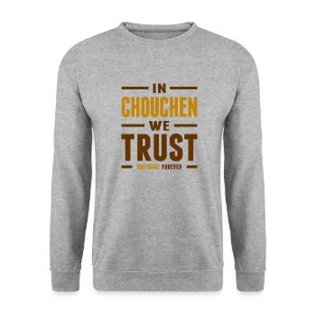 In Chouchen we trust - Bretagne - Sweat-shirt Unisexe - gris chiné - Devant - Alina (178cm) & Michal (187cm)