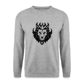 versprechen - Unisex Pullover - Weißgrau meliert - Vorne - Alina (178cm) & Michal (187cm)