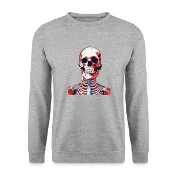 Squelette - Sweat-shirt Unisexe - gris chiné - Devant - Alina (178cm) & Michal (187cm)