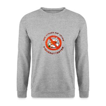 Hagebuttentee Haters - Unisex Pullover - Weißgrau meliert - Vorne - Alina (178cm) & Michal (187cm)