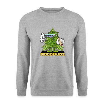 GOODBUDZ - Unisex Sweatshirt - salt & pepper - Front - Alina (178cm) & Michal (187cm)