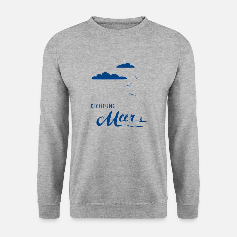 Meer blau - Unisex Pullover - Weißgrau meliert