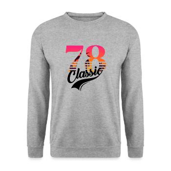 Jahrgang 1978-78th Anniversary - Unisex Pullover - Weißgrau meliert - Vorne - Alina (178cm) & Michal (187cm)