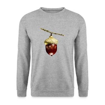 Watercolor Autumn Acorn - Unisex Sweatshirt - salt & pepper - Front - Alina (178cm) & Michal (187cm)