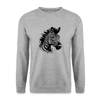 zebrakopf - Unisex Pullover - Weißgrau meliert - Vorne - Alina (178cm) & Michal (187cm)