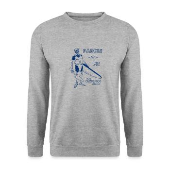 Canoepolo Skeleton - Kanupolo Skelett - Paddle - Unisex Pullover - Weißgrau meliert - Vorne - Alina (178cm) & Michal (187cm)