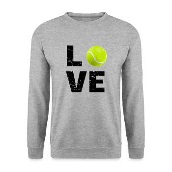 Tennis amour - Sweat-shirt Unisexe - gris chiné - Devant - Alina (178cm) & Michal (187cm)