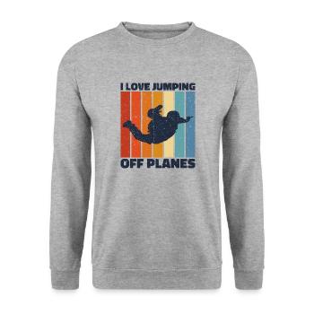 Skydiving Passion Design. Perfect Adrenaline Gift - Unisex Sweatshirt - salt & pepper - Front - Alina (178cm) & Michal (187cm)