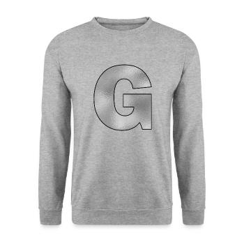 Lettre G Argent - Sweat-shirt Unisexe - gris chiné - Devant - Alina (178cm) & Michal (187cm)
