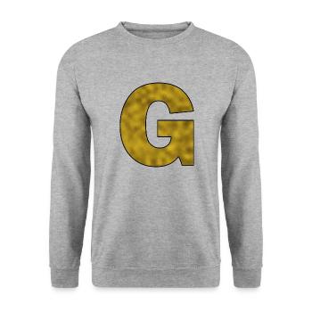 Letter G Gold - Unisex Sweatshirt - salt & pepper - Front - Alina (178cm) & Michal (187cm)