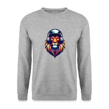 Lion Hip Hop - Sweat-shirt Unisexe - gris chiné - Devant - Alina (178cm) & Michal (187cm)