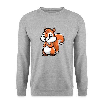 Petit écureuil effronté - Sweat-shirt Unisexe - gris chiné - Devant - Alina (178cm) & Michal (187cm)