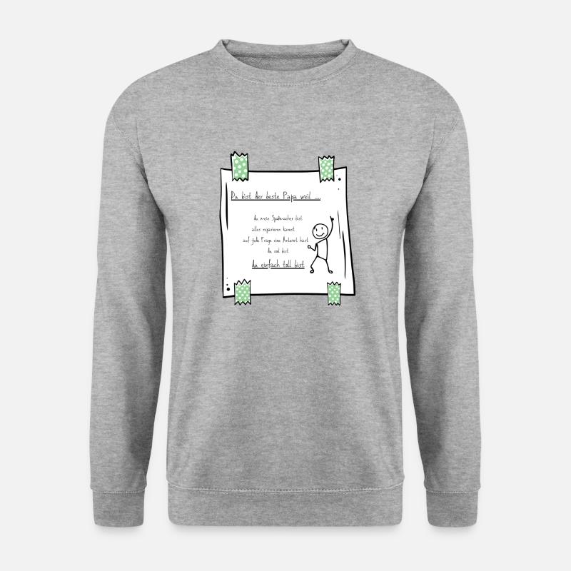 Bester Papa, Vatertag - Unisex Pullover - Weißgrau meliert