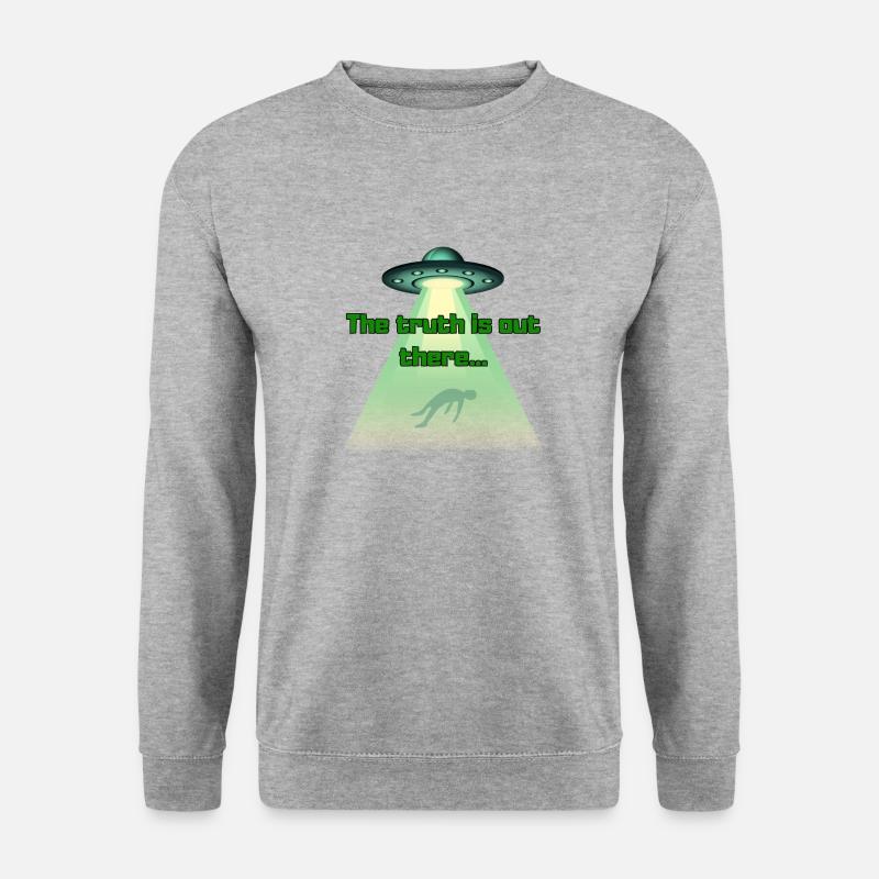 Die Wahrheit ist da draußen... - Unisex Pullover - Weißgrau meliert
