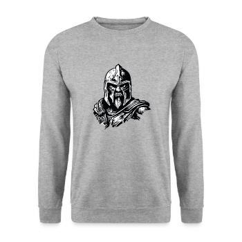 Spartan / Warrior / Fighter / Ancient / Sparta - Unisex Sweatshirt - salt & pepper - Front - Alina (178cm) & Michal (187cm)