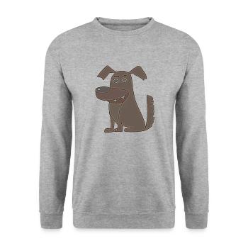 hund braun - Unisex Pullover - Weißgrau meliert - Vorne - Alina (178cm) & Michal (187cm)