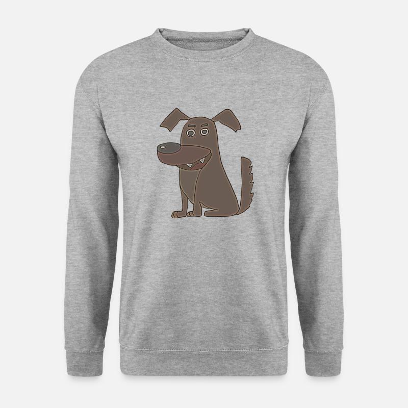 hund braun - Unisex Pullover - Weißgrau meliert