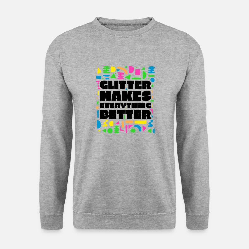 Glitter - Unisex Pullover - Weißgrau meliert