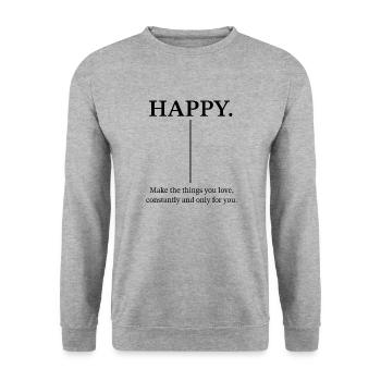 Sois heureux - Sweat-shirt Unisexe - gris chiné - Devant - Alina (178cm) & Michal (187cm)