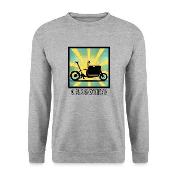 Vélo cargo Popartstyle, Vélo cargo - Sweat-shirt Unisexe - gris chiné - Devant - Alina (178cm) & Michal (187cm)