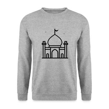 Moschee - Unisex Pullover - Weißgrau meliert - Vorne - Alina (178cm) & Michal (187cm)