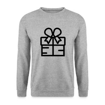 Geschenk-Icon-Box - Unisex Pullover - Weißgrau meliert - Vorne - Alina (178cm) & Michal (187cm)