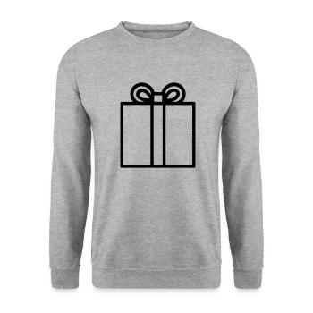 Kleine Geschenkbox - Unisex Pullover - Weißgrau meliert - Vorne - Alina (178cm) & Michal (187cm)